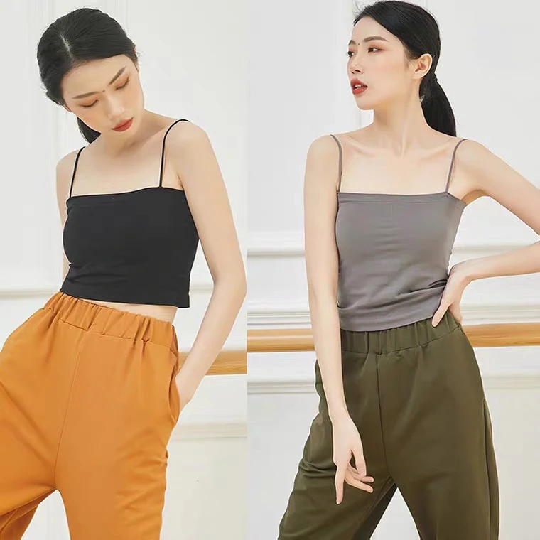 LiLi两件装 舞蹈古典舞 现代舞裹胸练功服吊带胸垫固定