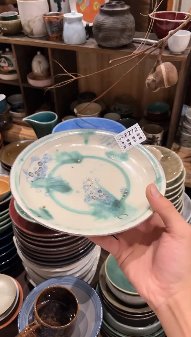 【闪购商品】瓷片272   春草盘1个
