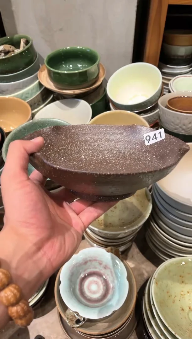 【闪购商品】瓷片941  微瑕粗陶 异形盘1个