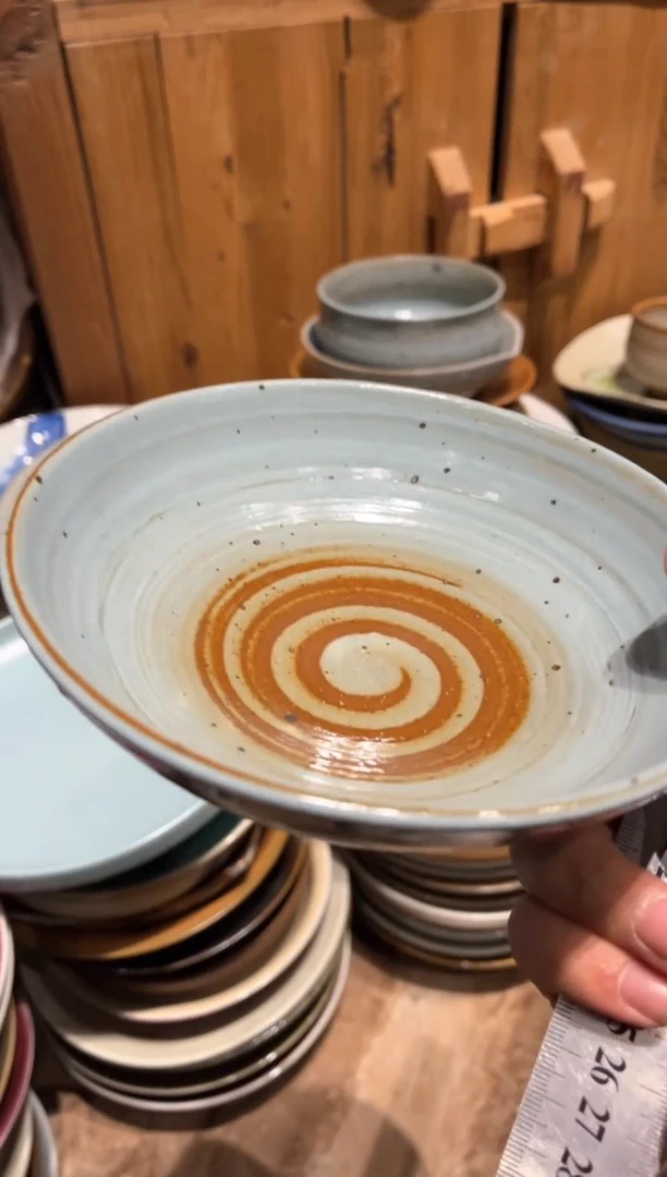 【闪购商品】陶瓷瓷片玛****悦513蓝麻点圆口碗1个