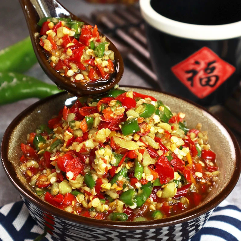 湖南剁辣椒香辣彩椒酱正宗衡阳农家下饭菜拌饭即食开胃菜248克/瓶