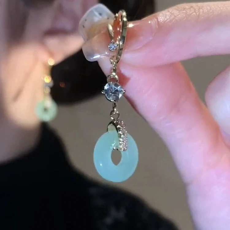 铜合金树脂耳饰 【XE73】 秋冬时尚气质轻奢百搭吊坠耳饰