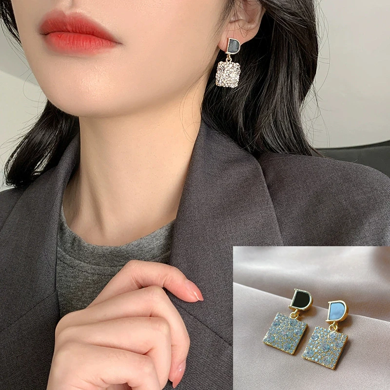 铜合金合成锆石耳饰 【XE38】时尚五金女孩气质轻奢新潮耳环