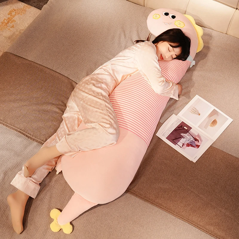 可爱恐龙睡觉抱枕长条枕可拆洗床头床上双人靠枕头靠垫沙发大靠背