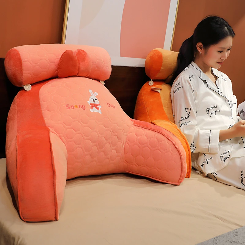 腰靠垫可爱卡通靠背垫座椅护腰床头靠枕沙发办公室软包可拆洗内胆