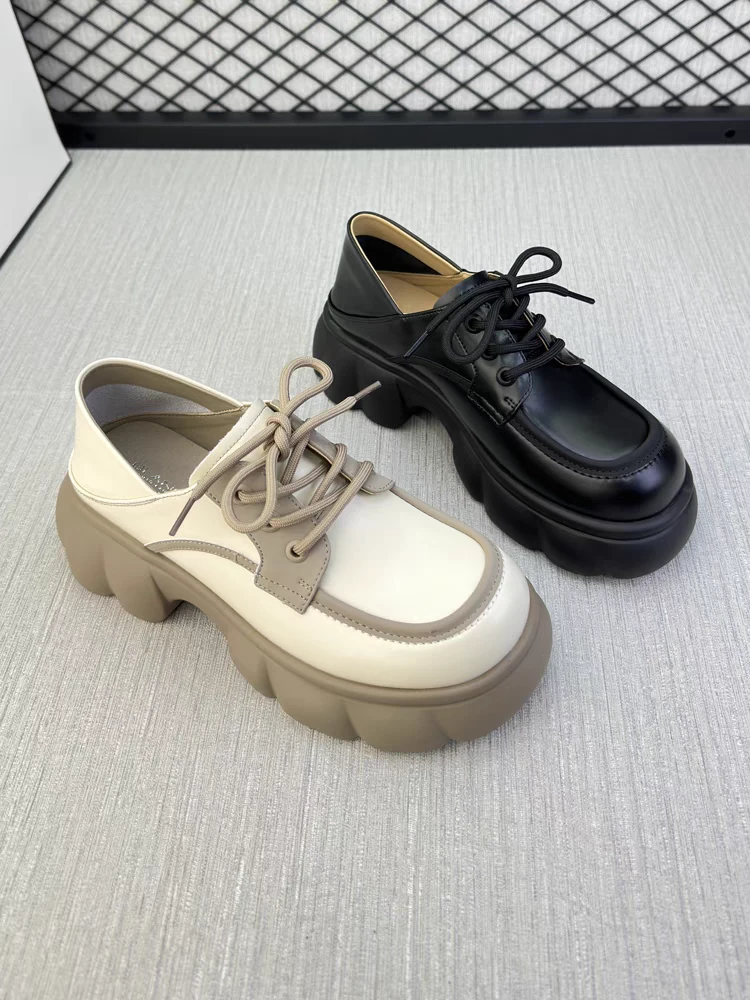 系带乐福增高鞋舒适潮流女鞋～362012