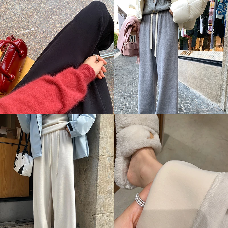 本希benxe 博主遛弯裤/慵懒加厚加绒遛弯休闲显瘦阔腿裤