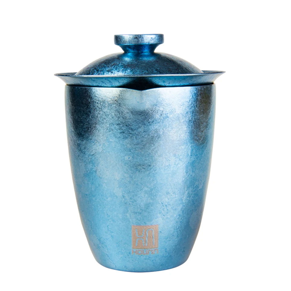 纯钛便携品茶杯中式钛杯追风带盖大容量主人杯套装手工复古水杯