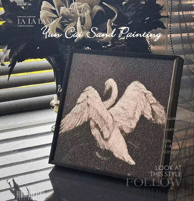 天鹅砂岩装饰画电视柜摆画高级感艺术极简室内入户玄关桌面摆件画