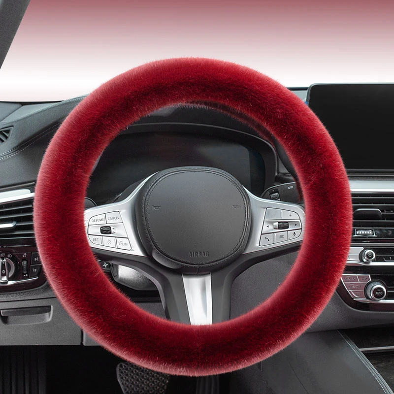 2024新款汽车方向盘套冬季雪貂绒把套冬季男女圆型d型通用款