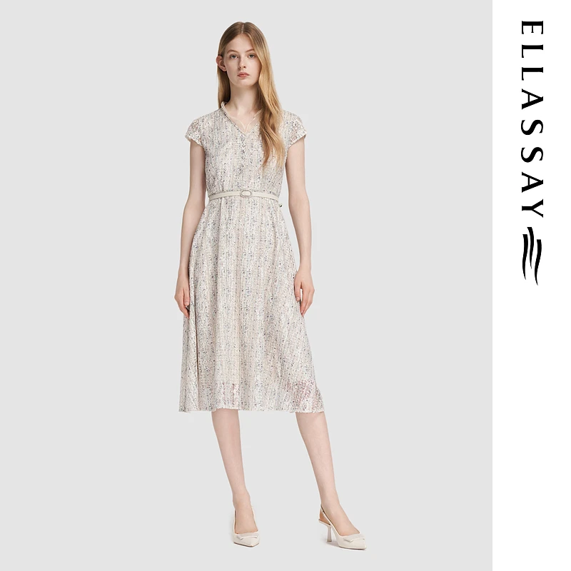 ELLASSAY歌力思欧若精灵风新款短袖时尚显瘦连衣裙女EWU356Y01300