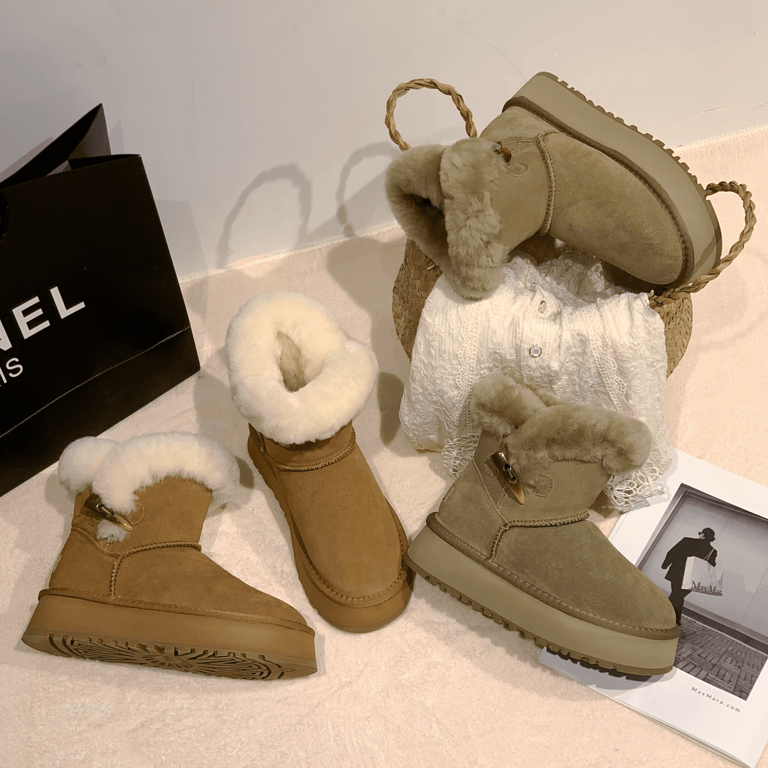 S&J【小香风】LYX6806H 雪地靴防滑鞋子加绒雪地鞋百搭厚底时尚保暖