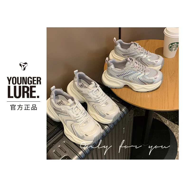 S&J【OLD966】女鞋2024时尚百搭透气春季潮流厚底ins网面韩版