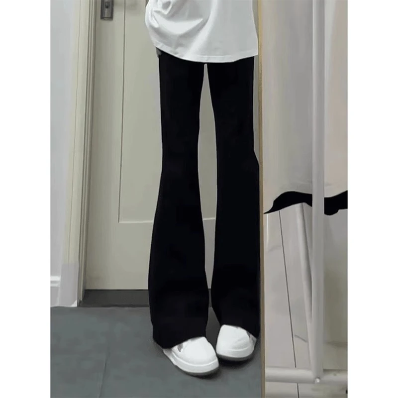 cleanfit黑色微喇牛仔裤男款修身美式高街vibe裤子窄版显瘦直筒裤