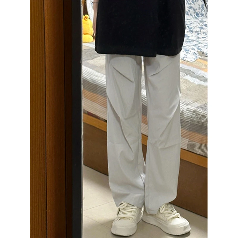 美式尼龙速干伞兵裤男夏季薄款褶皱降落伞裤子凉感宽松户外登山裤