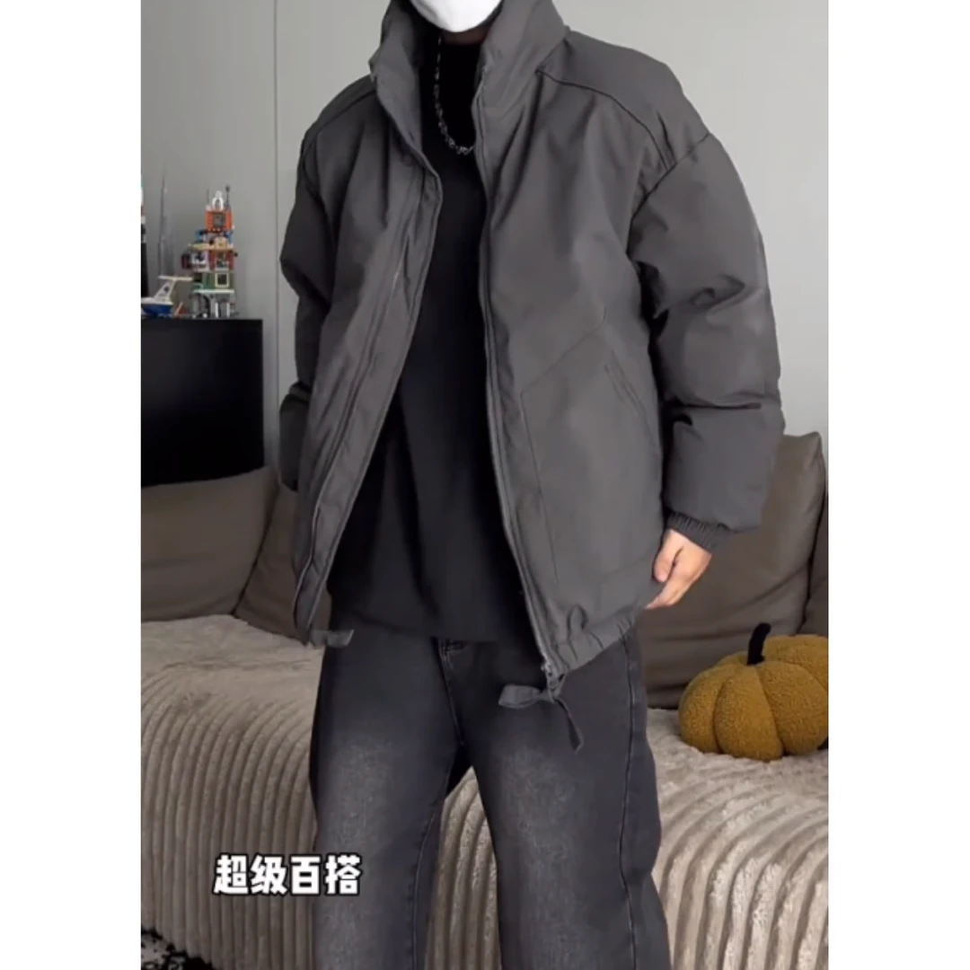 美式工装棉服男款冬季加厚潮牌高级感短款棉衣外套立领冬装面包服