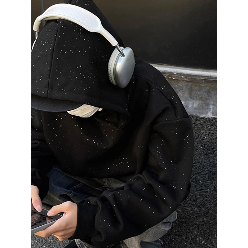 cleanfit满天星连帽卫衣男秋季重磅高街vibe美式oversize情侣外套