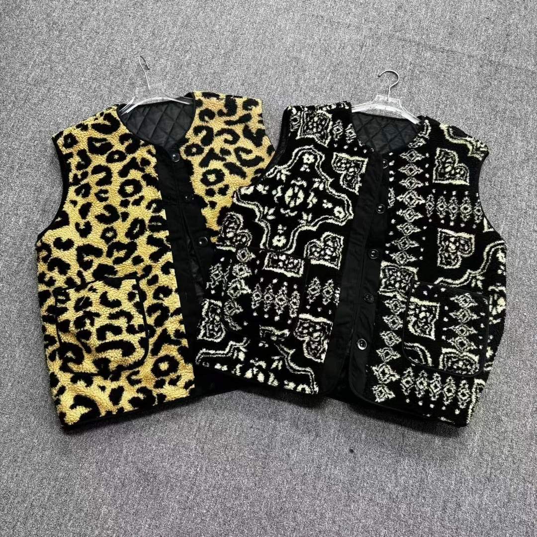 【雪儿推荐】99666潮牌设计师秋冬时尚豹纹美式加厚背心马甲