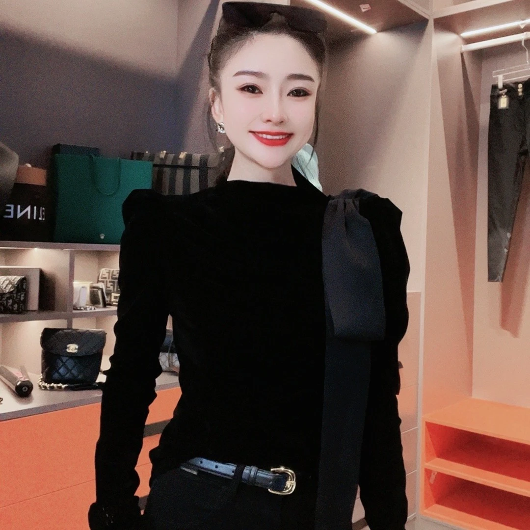 【FTLW】-显瘦长袖轻奢时尚秋冬网红气质T恤-862