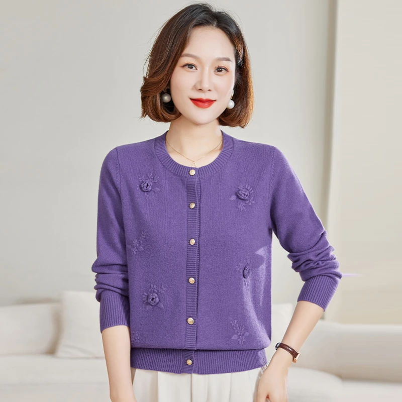 针织衫春秋洋气短款时尚百搭圆领秋冬秋季