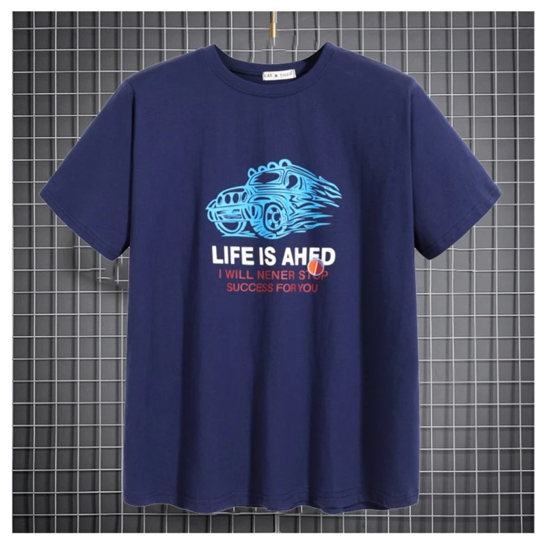 CAT&TIGER儿童胖宝男夏装大码宽松胖版肥棉短袖青少年小初中学生