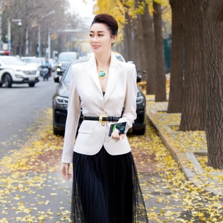 HY米色/酒红色两粒扣单西服优雅大气经典款【高端服装定制专家】