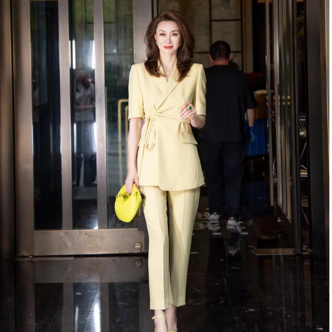 MS腰双系带西服套装裤女神优雅大气时尚【高端服装定制专家】