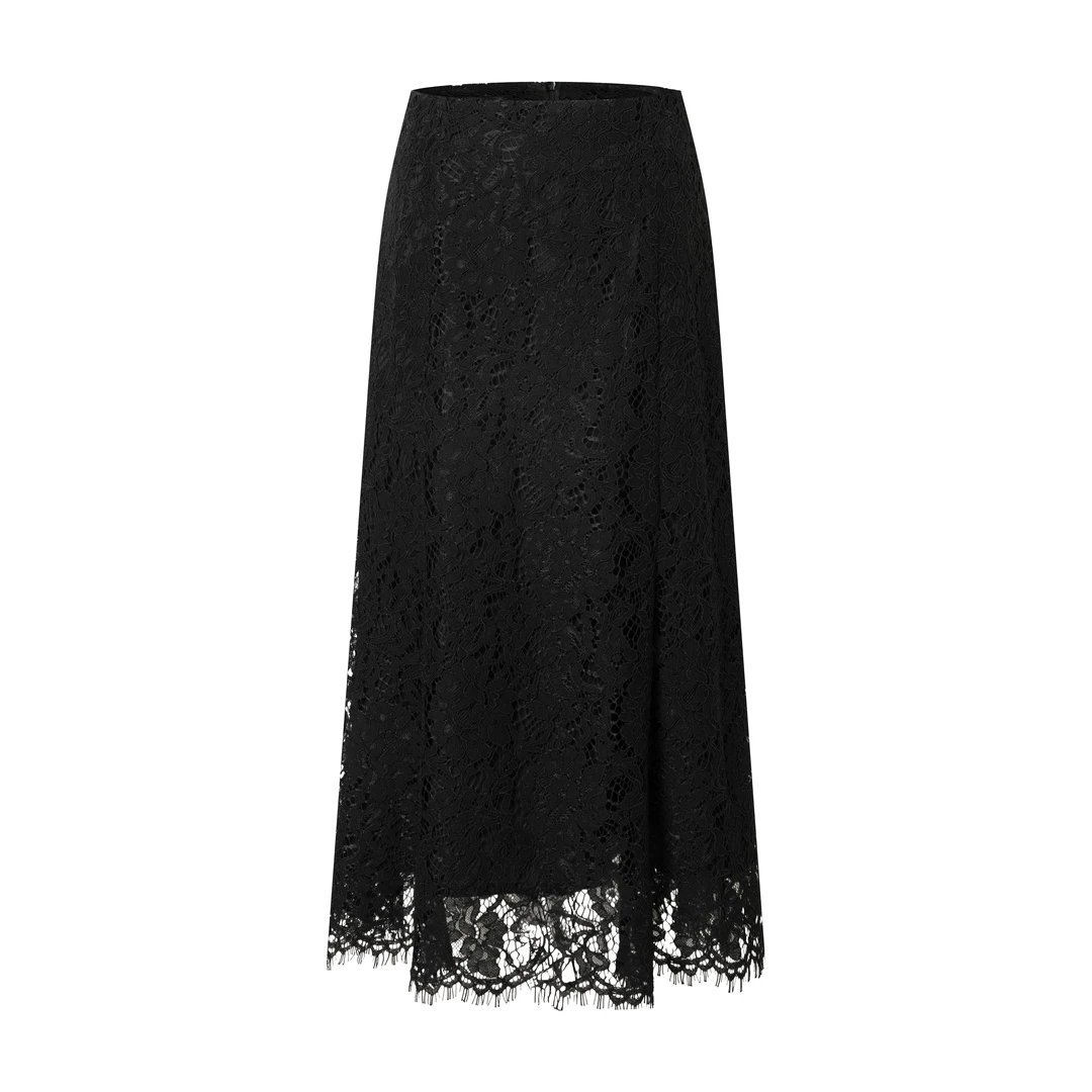 EDFNOT/杨红霞汝意FS黑色蕾丝半裙2今木兰