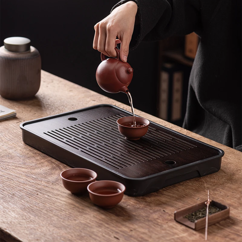 家用小茶盘简约干泡台轻便储排茶台沥水泡茶盘日式茶托盘功夫茶具