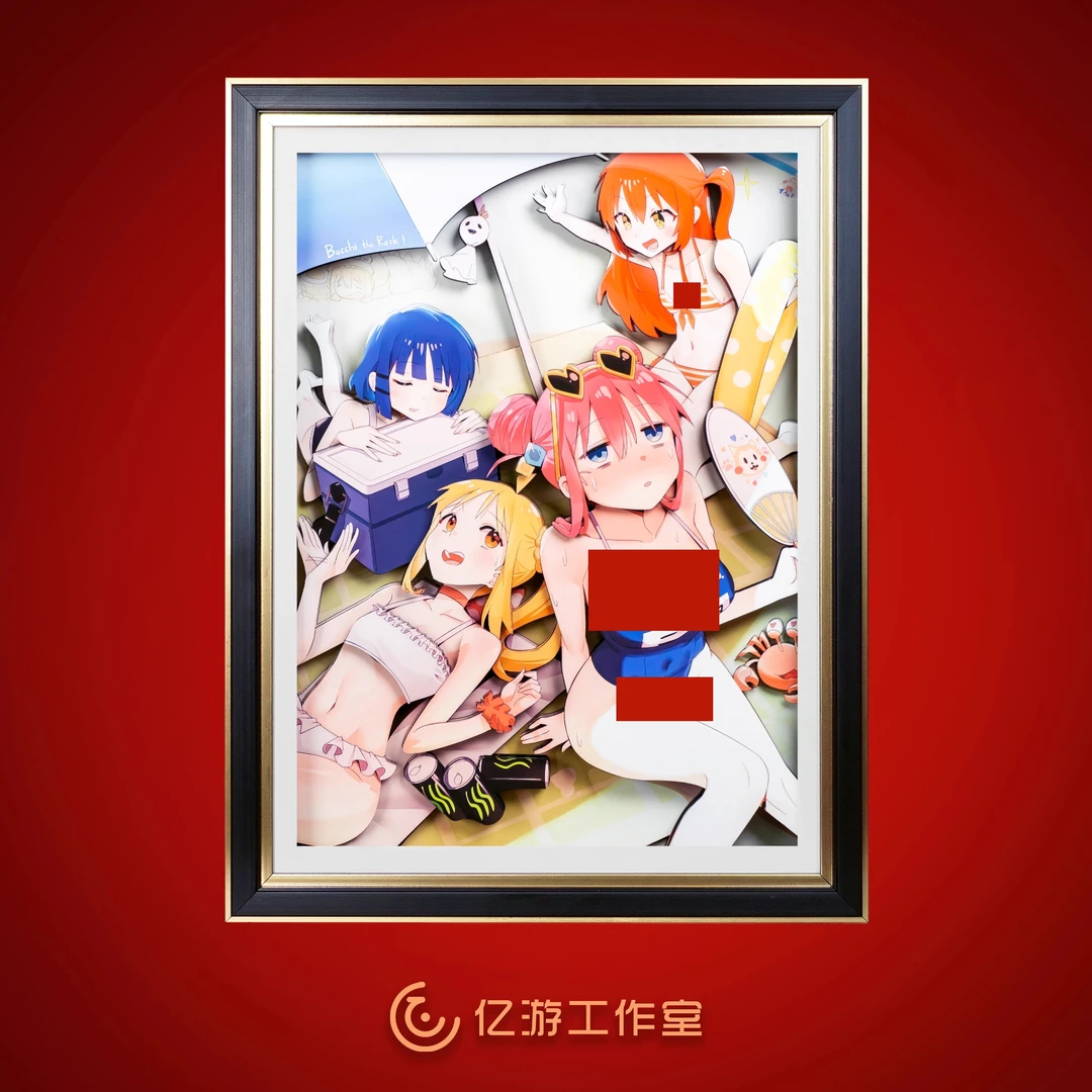 孤独摇滚动漫周边后藤独山田凉泳装3d立体画礼物手工纸艺装饰挂画