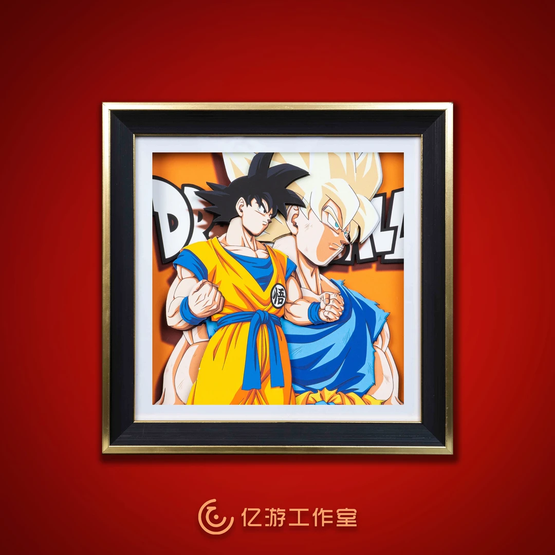 龙珠悟空双形态单人3D立体工艺画客厅玄关挂画壁画二次元动漫周边