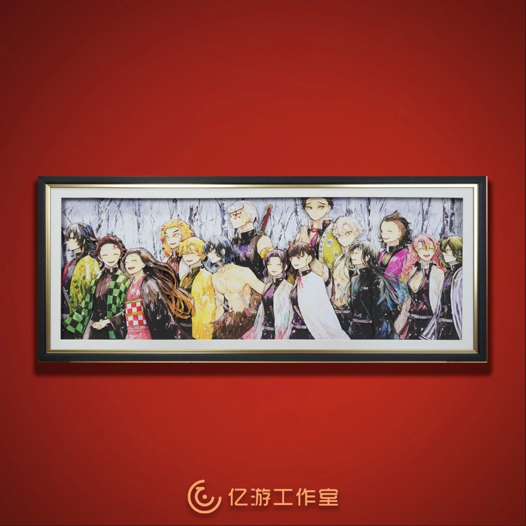 鬼灭之刃雪地大合集3D立体画客厅卧室挂画壁画二次元卡通动漫摆件
