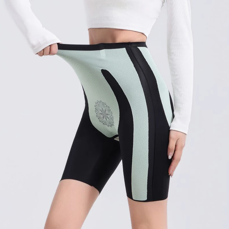 ②【臀雕】女高腰收腹安全防走光不卷边薄款冰丝无痕天鸿针纺