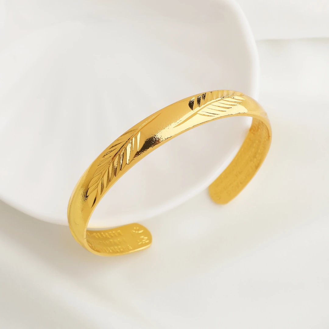 【芃福珠宝】一叶暴富活口 气质百搭 时尚精美手镯女士