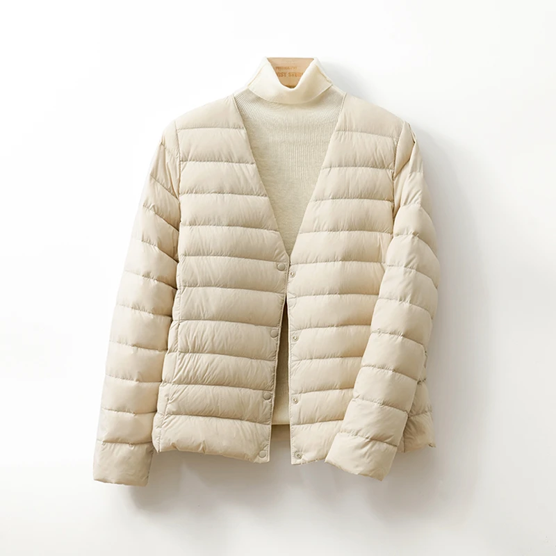 新国标90绒2025冬轻薄内胆羽绒服保暖内搭短款内穿无领泡芙云朵感