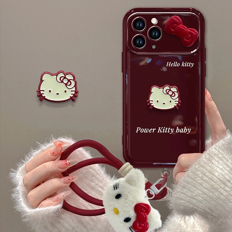 蝴蝶结喵咪适用苹果oppo华为vivo小米翻盖大视窗iPhone16手机壳