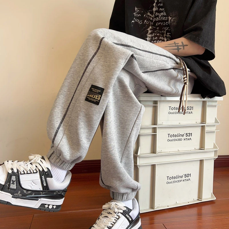 裤子男款秋冬2023新款美式高街韩版潮流学生百搭运动休闲束脚卫裤