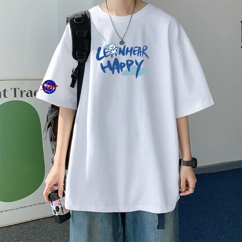 港风短袖t恤男夏季潮牌重磅百搭上衣服ins内搭外穿宽松大码打底衫