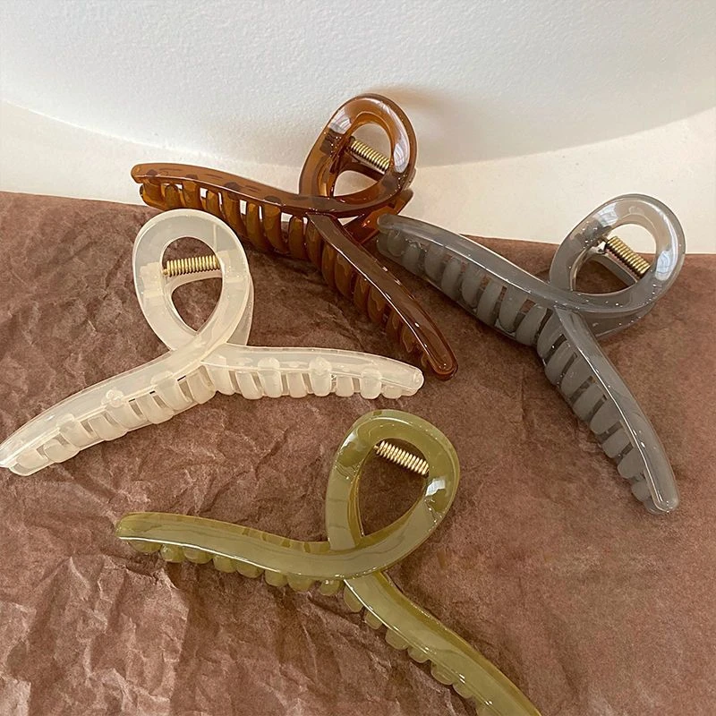 感大号时尚网红日韩法式透明抓夹发量多韩国发夹女夏后脑勺发抓