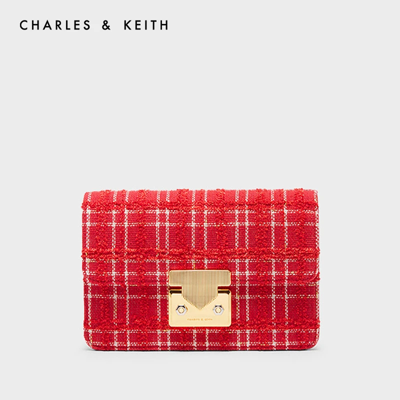 CHARLES & KEITH【婚包推荐】金属扣饰链条单肩酒神小方包20770587