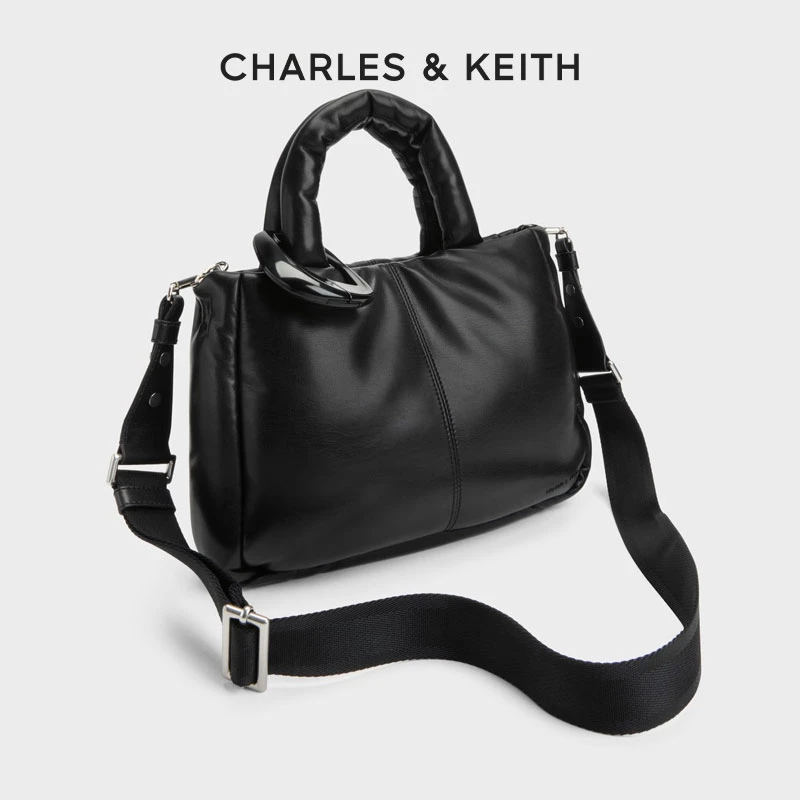 CHARLES&KEITH女士简约柔软手提包拉链托特包【原】CK2-30271245