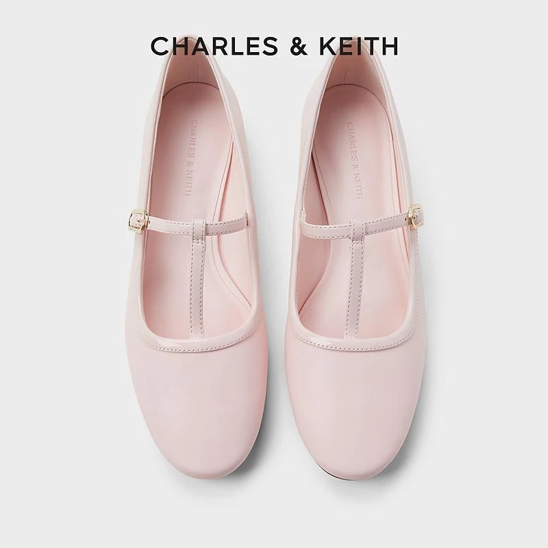 CHARLES & KEITH女士法式气质T字平底玛丽珍鞋 CK1-70900508