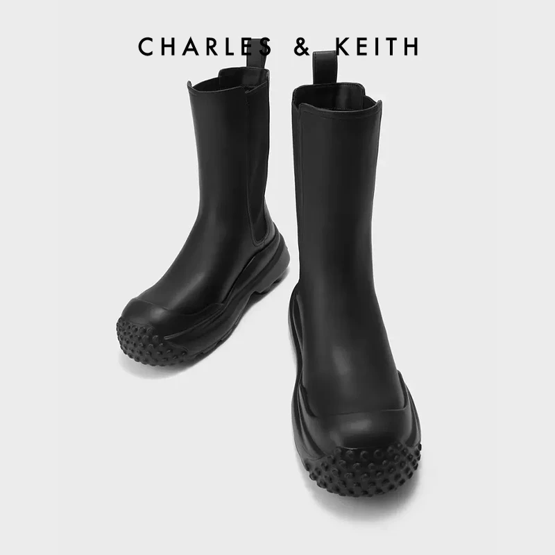 CHARLES&KEITH时尚潮流百搭弹力切尔西靴女短靴女鞋CK1-90920109