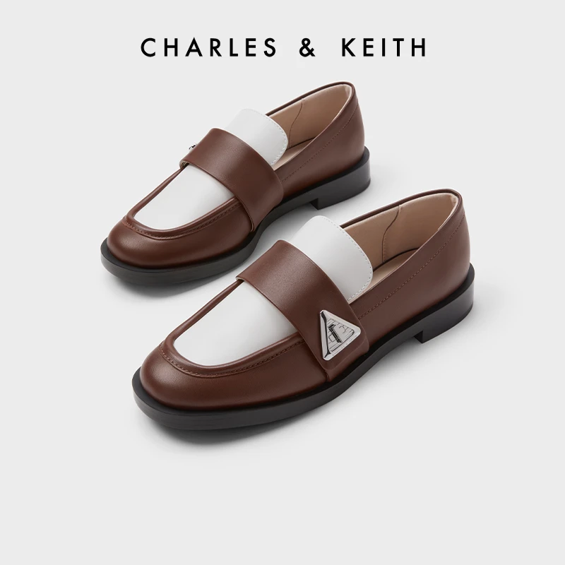 CHARLES & KEITH复古英伦时尚百搭通勤圆头乐福鞋女CK1-70900478