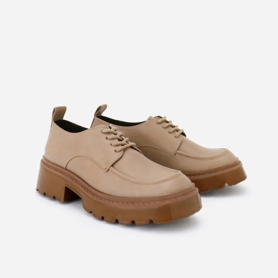 CHARLES&KEITH凉鞋方头厚底系带德比鞋黑色方跟鞋女CK1-70380895