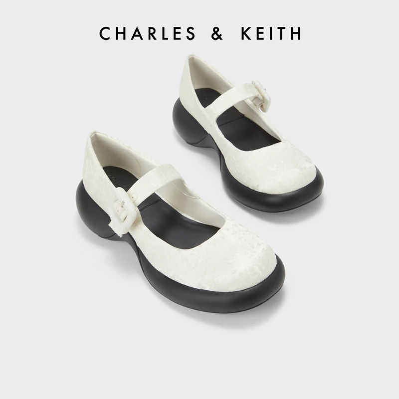 CHARLES & KEITH女士百搭单袢带厚底圆头玛丽珍鞋 SL1-71790021