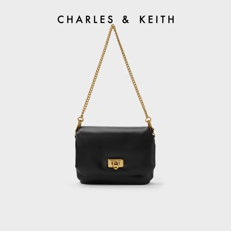 女士新时尚百搭简约经典柔软链条单肩腋下小方包【原】80151356