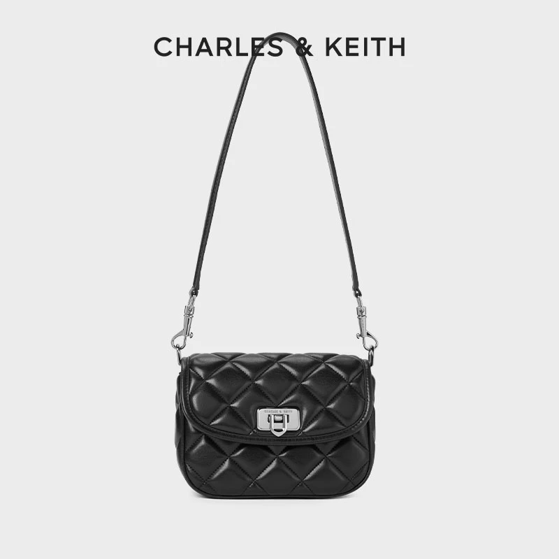 CHARLES & KEITH经典百搭菱格多用单肩腋下包小方包【原】80782260