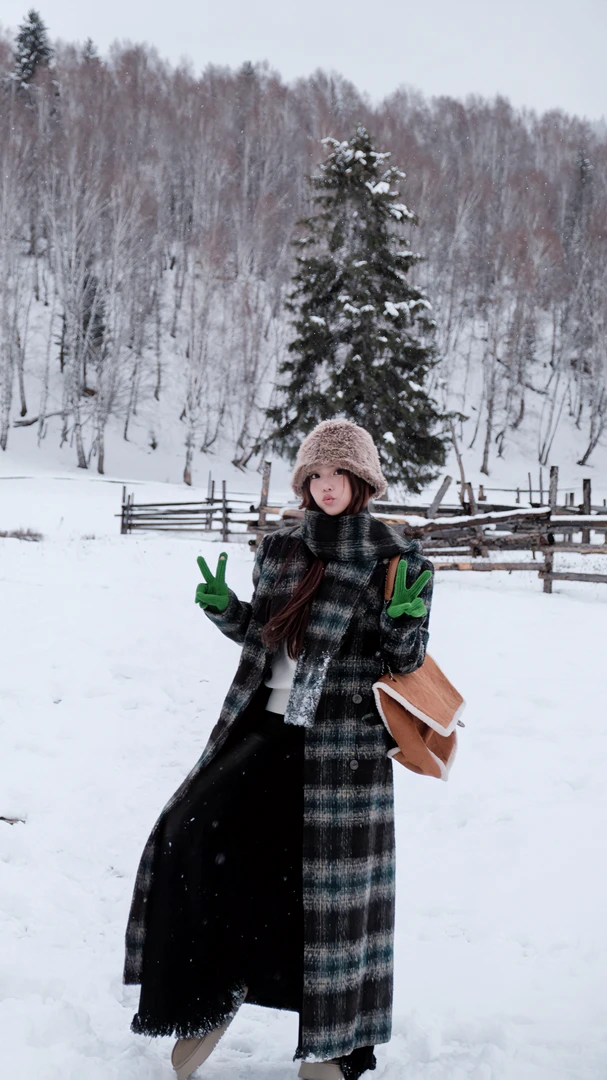 【拍1发2】大衣厚外套气质时尚复古宽松中长款韩版2311XHDY0078