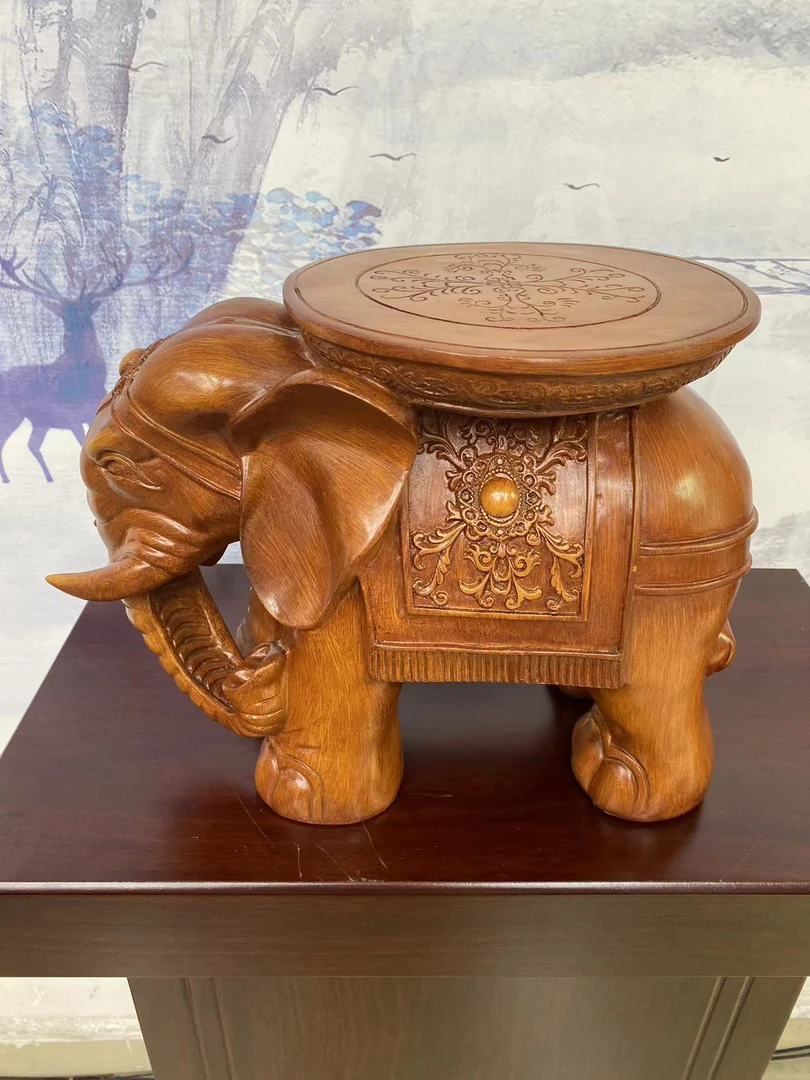 大象凳子家居客厅玄关工艺品落地摆件（长40高30）拍一发二